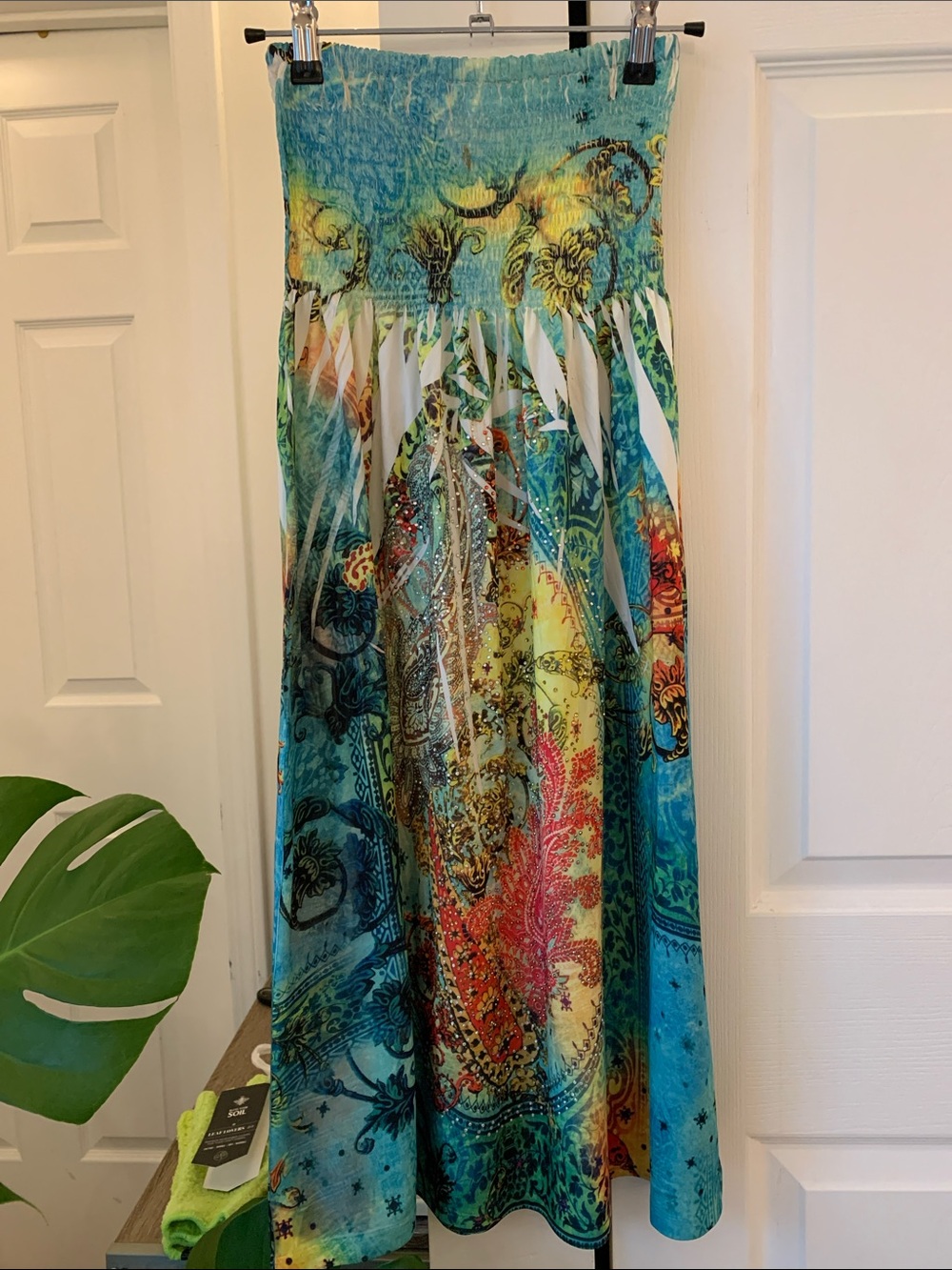 Ocean Breeze Smocked Dress/Maxi Skirt in Turquoise Green
